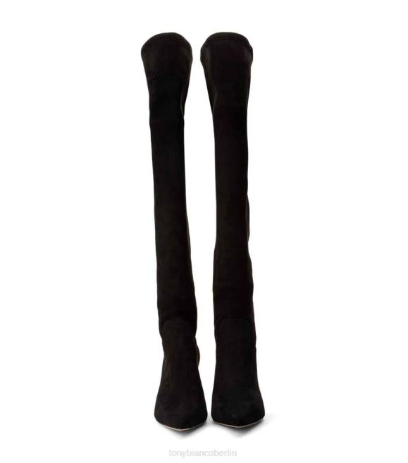 Stiefel mit Absatz| de Tony Bianco Frauen Estella lange Stiefel schwarzes Stretch-Wildleder 4624575